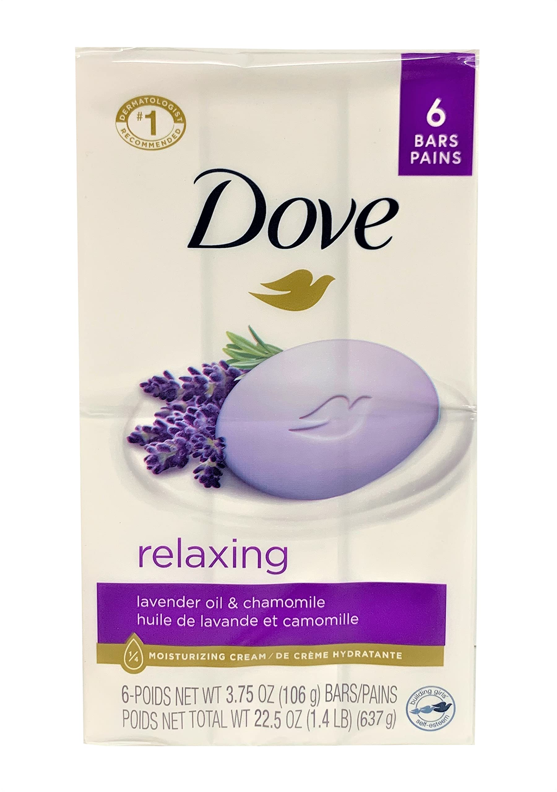 Beauty Bar Dove Relaxing Lavender Com Lavanda E Camomila 110g