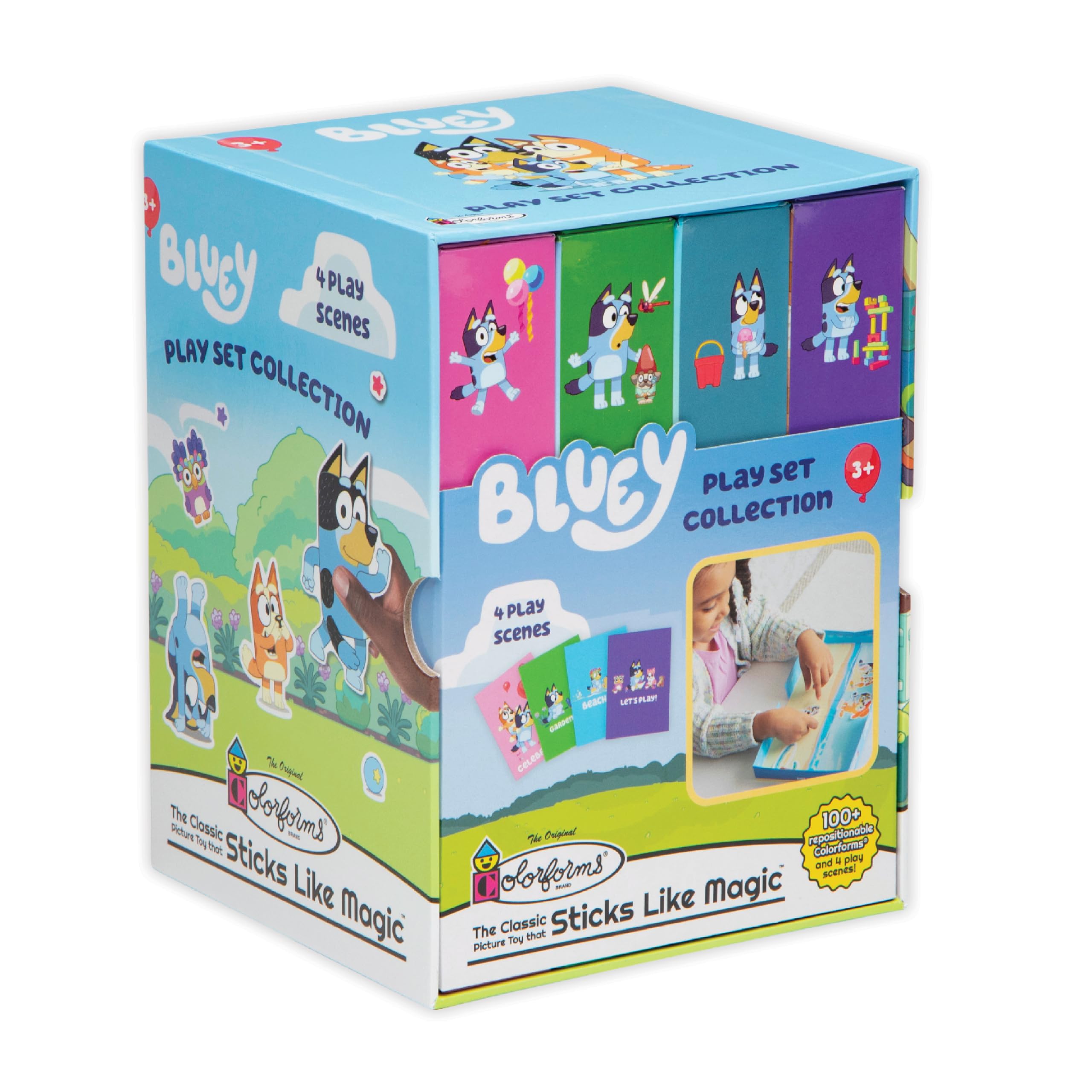Stickers Play Set Colorforms Coleção Bluey Com 4 Cenas