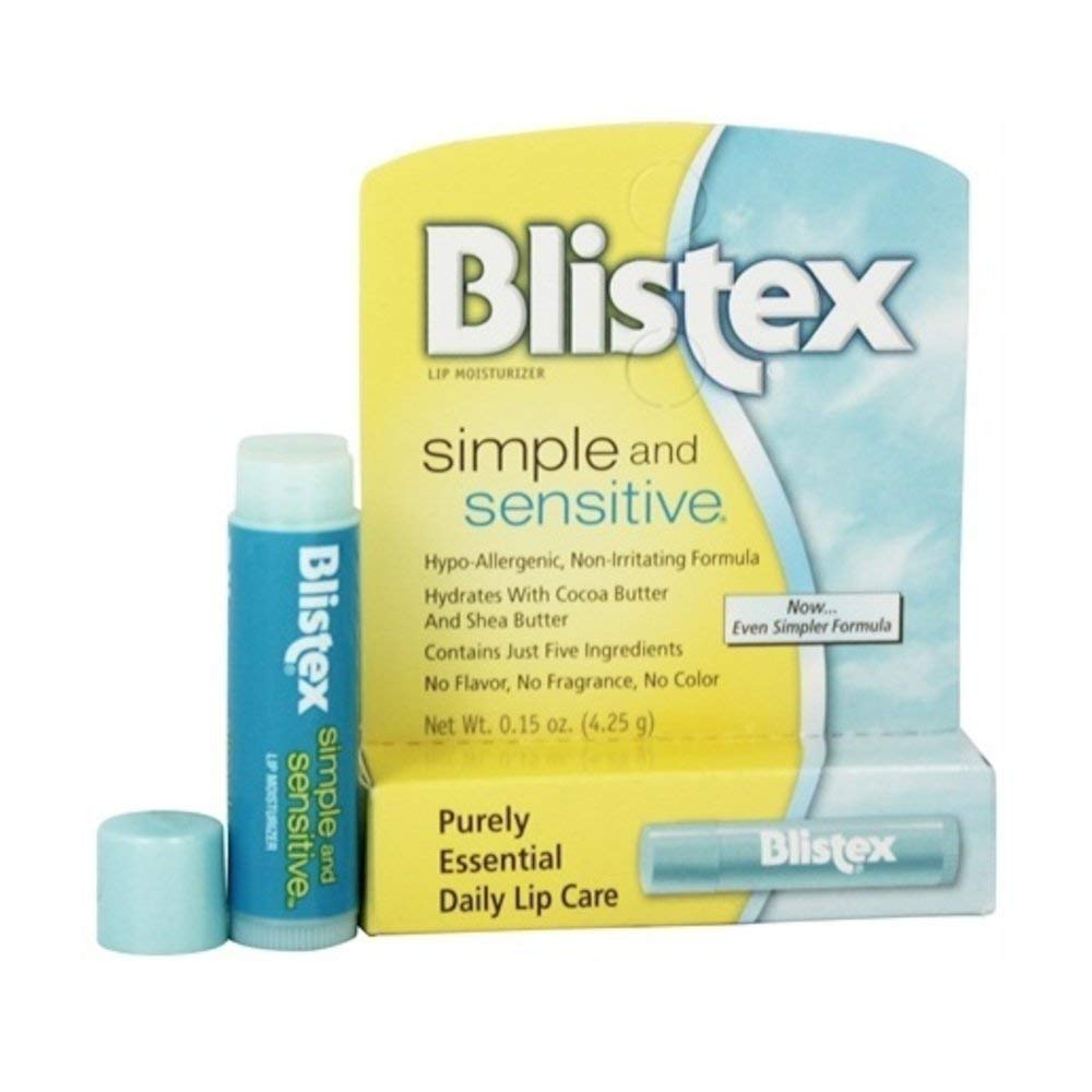 Hidratante Labial Blistex Simple &amp; Sensitive, Pacote Com 4, 4,25 Ml