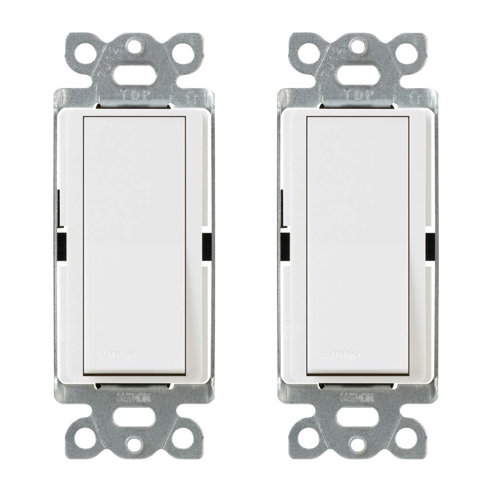 Interruptor Lutron Ca-1ps-wh Claro On/off, Pacote Com 2, Branco