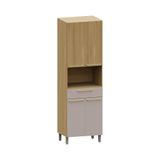 Paneleiro 70cm 4 Pts Nicho Micro-ondas Elegance Luciane Móve Freijó/freijó Brasil/cinammon