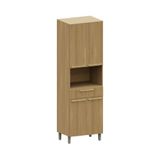 Paneleiro 70cm 4 Pts Nicho Micro-ondas Elegance Luciane Móve Freijó/freijó Brasil