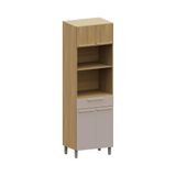 Paneleiro 70cm 4 Pts 1 Gav C/ Nicho Micro-ondas Elegance Luc Freijó/freijó Brasil/cinammon