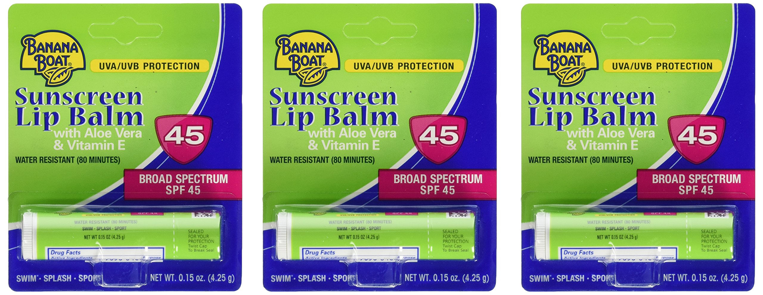 Protetor Solar E Protetor Labial Banana Boat Aloe Vera Spf 45 Com Vitamina E