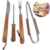 Utensílios Churrasco 4 Peças Para Cozinhar E Grelhar Carnes