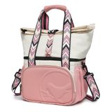 Lancheira Sunny Bird Com Compartimento Duplo Isolada Branca/rosa