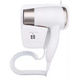 Secador De Cabelos De Parede 1300w Com Tomadas Usb Branco 110v