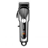 Maquina Cortar Cabelos Sem Fio Bmax 4 Pentes Visor Lcd Bivolt Prata