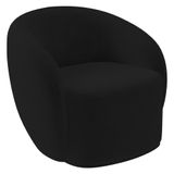 Poltrona Para Sala De Estar Giratória Orgânica Garbin Z08 Veludo Preto - Mpozenato
