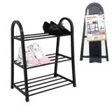 Sapateira Organizada Estante Industrial Prateleira Para 9 Pares De Sapatos, Rack De 3 Andares Para Tênis, Lavanderia, Q