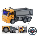Caminhão De Controle Remoto Infantil Carrinho Com Caçamba Basculante, Carro De Construção Didático, Led