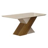 Mesa De Jantar Ilhéus 180x90 Freijó Decor Off White - Leifer Móveis