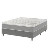 Cama Box Casal Molas Ensacadas Pillow Top 138x188x63cm Martino Cinza Umaflex Cinza