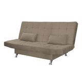 Sofá Cama Casal Com Almofadas Rivera Suede Cappuccino