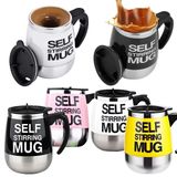 Caneca Elétrica Mixer Automática - Copo Misturador Em Inox 400ml, Bule Liquidificador Portátil Para Shake E Whey Cor:ver