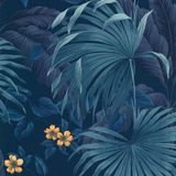 Papel De Parede Sejours Et Chambres 2 Folhagem Azul 11220801