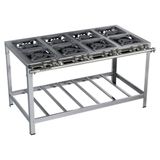 Fogão Industrial Stori Premium 8 Bocas 30x30 M16 Aço Inox 430 Metalmaq Fogão Baixa Pressão
