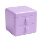 Mini Organizador Roxo 02 Gaveta Armazenamento Joias Objetos