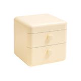 Mini Organizador Bege 02 Gaveta Armazenamento Joias Objetos