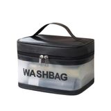 Necessaire Bolsa Portátil Transparente Impermeável Para Viagem Cosméticos Multifuncional Preto Unissex
