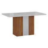Mesa De Jantar Doha 120x80 Reto Freijó Decor Off White - Leifer Móveis