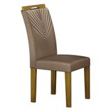 Cadeira Para Mesa De Jantar Stela Mdf Freijó Joli Camurça - Leifer Móveis