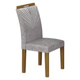 Cadeira Para Mesa De Jantar Stela Mdf Freijó Linho Cinza - Leifer Móveis