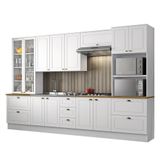 Cozinha Completa 6 Peças Americana Branco Com Torre Quente 2 Fornos Tampo Nature - Móveis Henn Branco