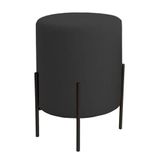 Puff Orgânico Boucle Thor Com Pés De Ferro Preto