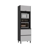 Paneleiro Itatiaia Lumina 70cm Em Madeira Grafite/fendi Com Espaço Para Forno