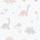 Papel De Parede Enzo Dino Rosa 283-1