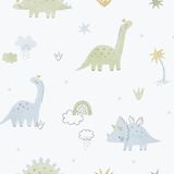 Papel De Parede Enzo Dino Azul E Verde 283-2
