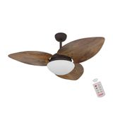 Ventilador De Teto Dormamu Marrom Texturizado 3 Pás Rádica Imbuia 220v Com Controle