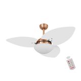 Ventilador De Teto Dormamu Cobre 3 Pás Branco 110v Com Controle