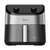 Fritadeira Air Fryer Midea Widemax Preto E Inox 5,5l 220v Fwm55p2