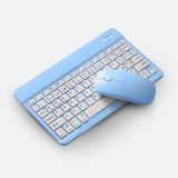 Teclado Sem Fio Bluetooth Recarregável Com Mouse - Azul Com Branco