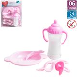 Acessórios Para Boneca 06 Peças Meu Bebê Refeição - Tudo Em Caixa