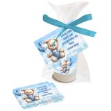 25 Lembrancinhas Hidratante Tema Ursinho Azul Chá De Bebê