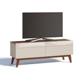 Rack para TV até 55 Polegadas 2 Gavetas Classic Retrô 52cmx146cm Imcal Off White/Freijó