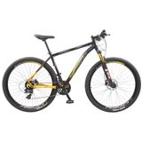 Bike Aro 29 Rino Xr 3x8 Freio Hidr C Shimano K7 Susp Dourada - Preto/dourado - 19