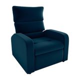 Poltrona Do Papai Reclinável Kwid Veludo Azul Matrix Veludo Azul