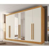 Guarda Roupa Casal Com Espelho 6 Portas Em Mdf Alba Plus Made Marcs
