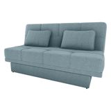Sofá Cama 3 Lugares 200cm Com Almofadas Sany Boucle Azul Matrix Boucle Azul