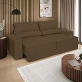 Sofá Reclinável Retrátil 3 Lugares Com Molas Balaqui Decor Marrom