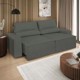 Sofá Reclinável Retrátil 2 Lugares 1,80m Balaqui Decor Cinza