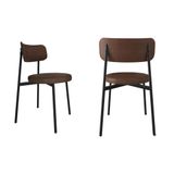 2 Unidades Cadeira Kyta Fixa C-4 Pés 50 X 44,7 X 83,8 Cm. Courino Whisky
