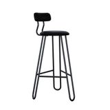 Banqueta Alta Ginger Com Encosto Courino Preto