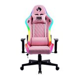 Cadeira Gamer Fox Racer Rgb Com Iluminação Led Rosa Logo Preta - Ut-c1583l