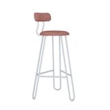 Banqueta Alta Ginger Com Encosto Tulipa Rosê City