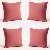 Kit 4 Almofadas Suede Decorativa 42cm Sala Quarto Escritório Rosa